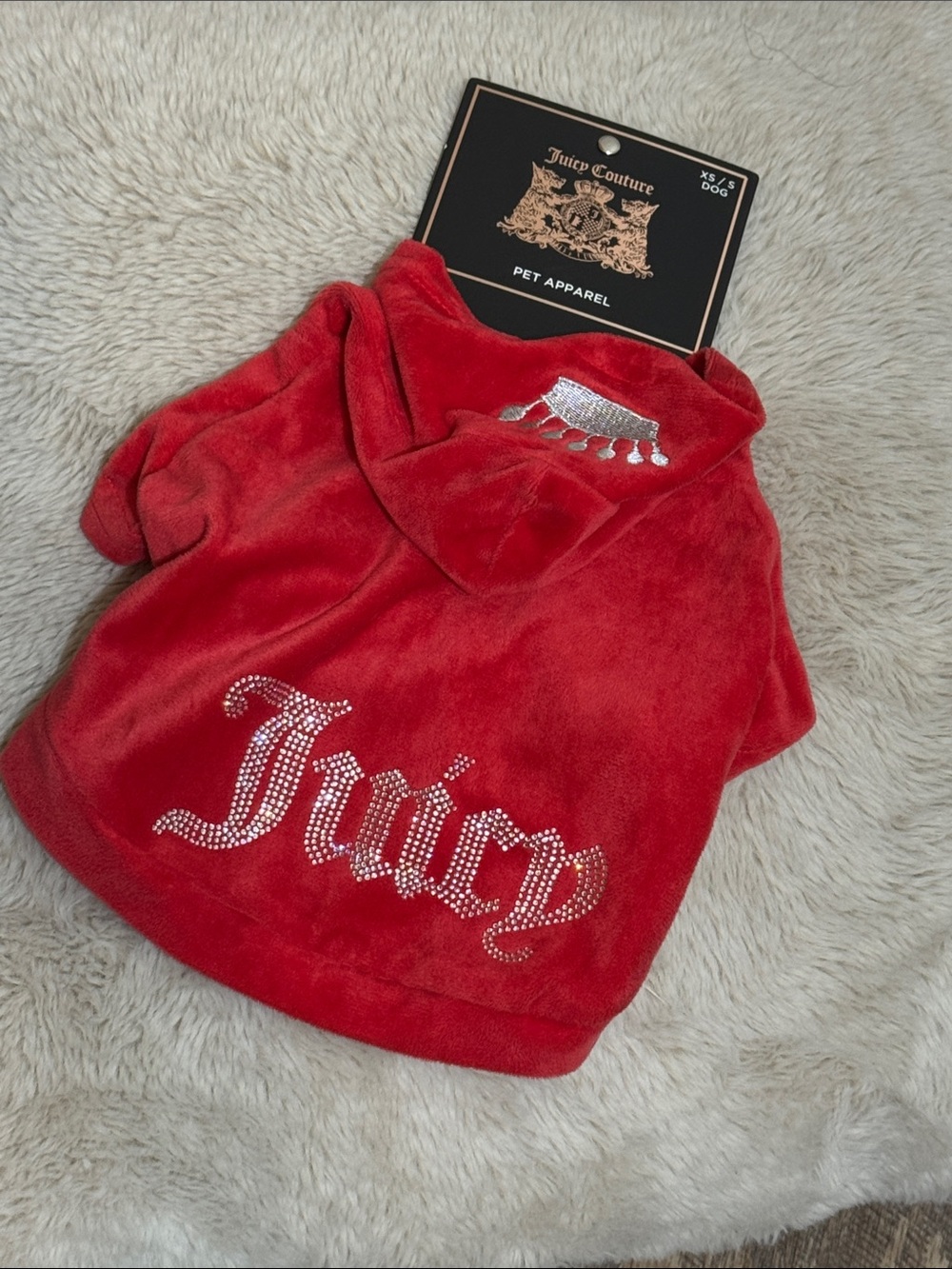 Juicy Couture XS Velour Dog Hoodie